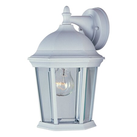 Maxim One Light White Clear Glass Wall Lantern 1024WT